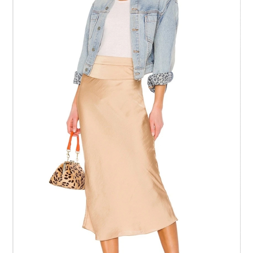 Free People Normani Bias Midi Skirt 